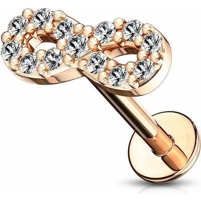 S4U Piercing do brady ležatá osmička 1,2 x 8 mm (růžové zlato) LB1083-1208-RDC