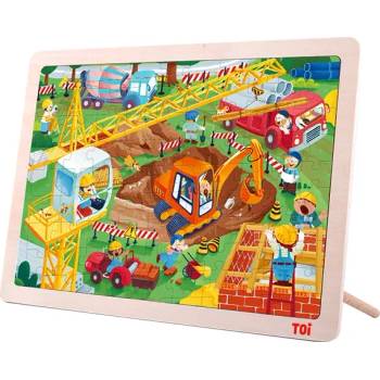 Image 1 of Toi World Детски дървен пъзел Toi World - Строителна площадка, 100 части (TWTP034)