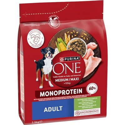 Purina One Medium/Maxi Adult monoprotein krůta 2,5 kg