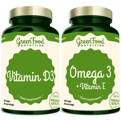 GreenFood Nutrition Omega 3 + Vitamin E kapsúl + Vitamin D3 60 kapsúl 120 kapsúl