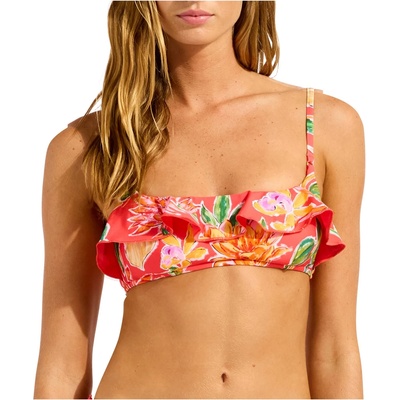 Seafolly Дамско бикини горнище Seafolly Women's Hothouseflowers Bralette Bikini top - Summer Melon - размер 38 (EU) (150-6776-0114)