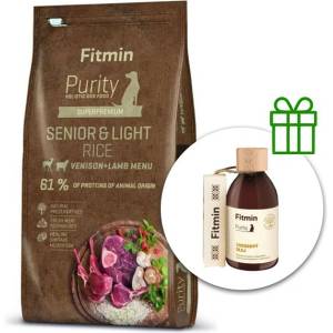 Fitmin Purity Senior & Light Rice Venison & Lamb 12 кг + Fitmin Purity Лососово масло БЕЗПЛАТНО