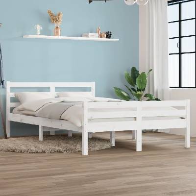 Nábytek XL 814825 Rám postele bílý masivní dřevo