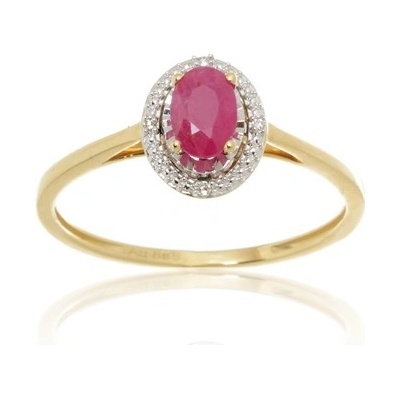 L'amour DiamondsZlatý prsten s rubínem a diamanty NR296RBY