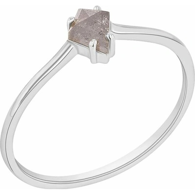 Eppi Minimalistický prsten se salt and pepper diamantem Erebos R43217