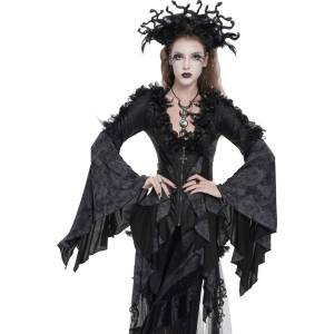 Devil fashion дамска блуза с дълъг ръкав DEVIL FASHION - Black Gothic Top - ETT048