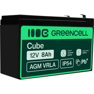 Green Cell AGM 12V 8Ah battery VRLA lead battery lead battery replacement battery gel battery cycle-proof unmanned toy electric toy alarm emergency power children's vehicles children's quad - AGM46