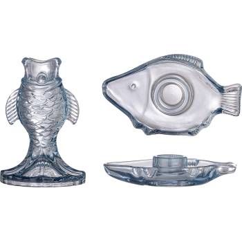 Bloomingville Свещници за класически свещи Linley сини 2 бр (82061821)