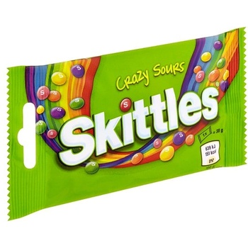 Skittles Crazy sours кисели дъвчащи бонбони 38гр