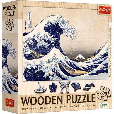 TREFL Art Dřevěné Hokusai Velká vlna Kanagawa 200 dílků