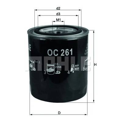 Olejový filter MAHLE ORIGINAL OC 261 (OC261)