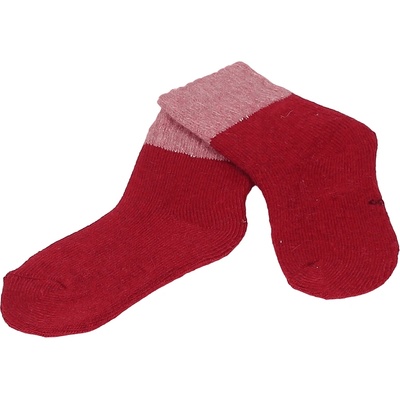 Детски вълнени чорапи в червено с розов ластик