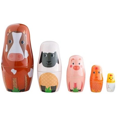 Bigjigs Toys - Дървени матрьошки - Животните от фермата (T0532)
