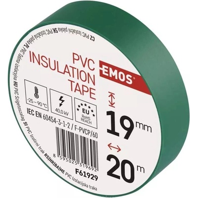 Emos F61929 Izolačná páska PVC 19 mm x 20 m zelená