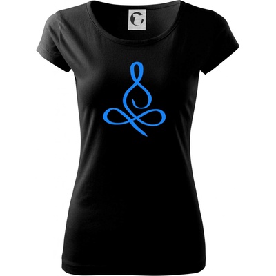 Yoga lotus modrý Moňas triko Černá