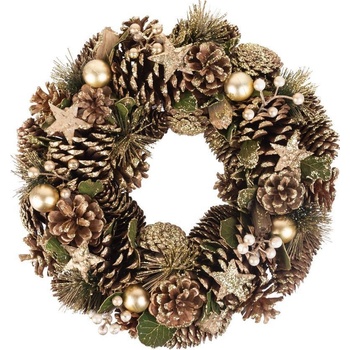 MagicHome Veniec Vianoce prírodný bronzový 34 cm