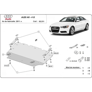 Scut Motor - Румъния Метална кора под двигател и радиатор audi a6 (4g2, c7, 4gc) от 2010 (73858)