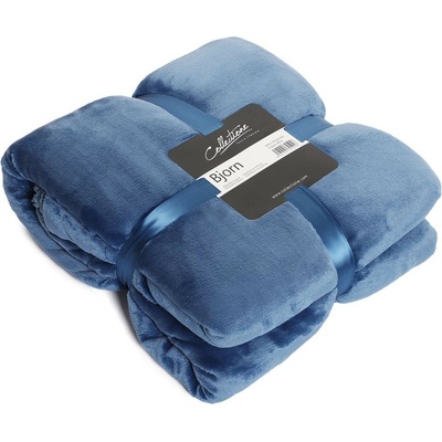 Collectione Modrý chlpatý pléd Bjorn blue 150x200