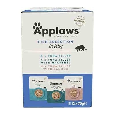 Applaws Fish Selection in Jelly - Комбинирани паучове за котка с Риба в в желе 12x70gr