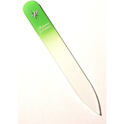 Bohemia Crystal pilník na nechty sklenený s potiskom 90 mm sv. zelený
