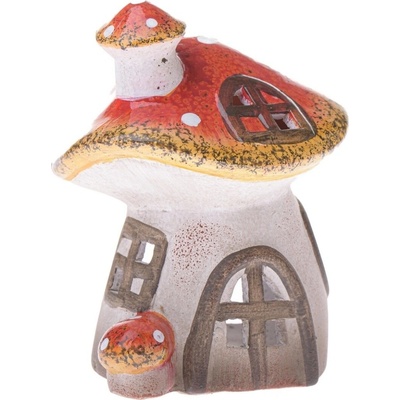 Keramický svícen Muchomůrkový domeček, 13,2 x 16,3 x 13 cm