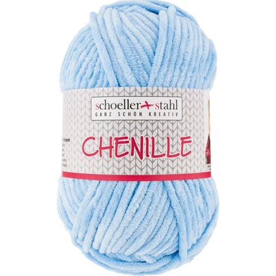 Schoeller+Stahl CHENILLE - 100% polyester - Ručně pletací příze - žinylka Barva: 08 skyblue