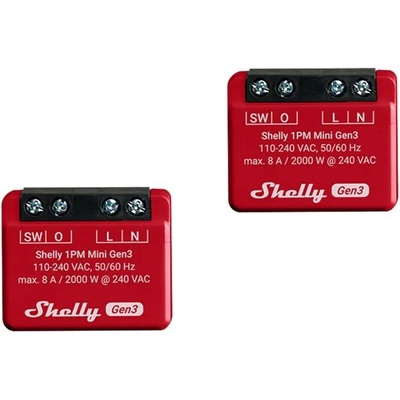 Shelly 1PM Mini Gen4 2ks balení spínací modul s měřením spotřeby 1x 8A (WiFi, Bluetooth, Zigbee, Matter) SHELLY-1PM-Mini-Gen4-2-PACK – Zboží Živě