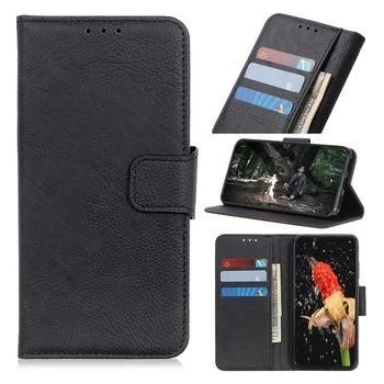 Pouzdro Litchi PU kožené peněženkové Xiaomi Redmi Note 9 - černé