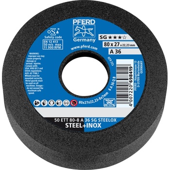 Pferd Brusný hrncový kotouč válcový 80 x 8 x 22,23 mm Z36 4007220698419