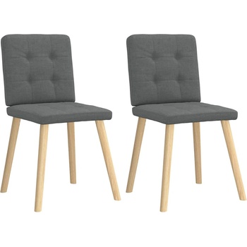vidaXL Трапезни столове, 2 бр, тъмносиви, текстил (4101069)