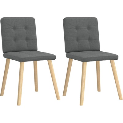 vidaXL Трапезни столове, 2 бр, тъмносиви, текстил (4101069)
