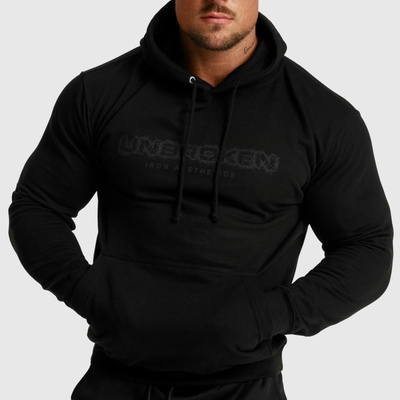 Fitness mikina bez zipsu Iron Aesthetics Unbroken čierna