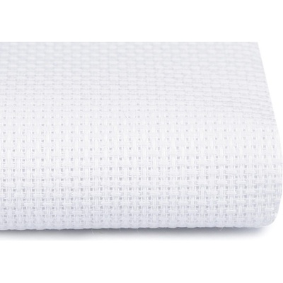 Prima-obchod Vyšívací tkanina Kanava šíře 140 cm 54 oček, barva bílá