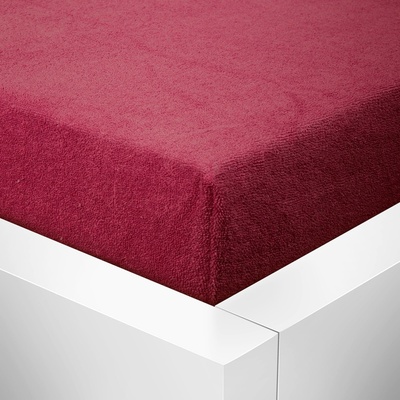 Homeville froté prostěradlo bordové 90x200x30