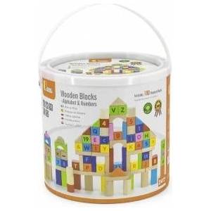 Vigan Viga Toys Educational Wooden Building Blocks 100 pcs. Number Letters