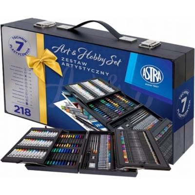 ASTRA Umelecká sada Art&Hobby - Premium, 218 dielov, drevený kufrík, 602124001