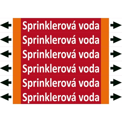 Nadrzenapalivo.cz Značení potrubí ISO 20560, sprinklerová voda, 350 × 52 mm PZA 008538