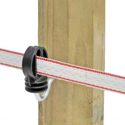 VNT electronics s.r.o. Izolátor se zahnutým vrutem 6 mm pro elektrický ohradník, pro lanka a pásky do 30 mm - 10 ks