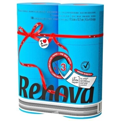 Renova луксозна тоалетна хартия 3 пластова синя 6 ролки