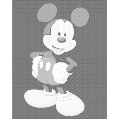 ZUTY Bodkovanie - MICKEY MOUSE NA ČIERNOM POZADÍ Rámovanie: bez rámu a bez vypnutia plátna, Rozmer: 40x50 cm