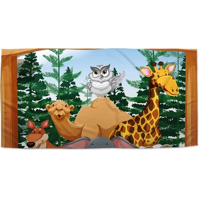 Sablio Ručník s potiskem Zoo 50 x 100 cm