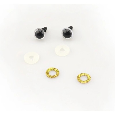 Pro Háčkování Oči bezpečnostní třpytivé zlaté, 8 mm