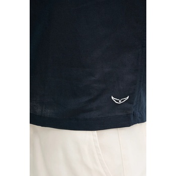 Zadig&Voltaire Ленена риза zadig&voltaire мъжка в тъмносиньо със свободна кройка wmsh01328 (wmsh01328.404)