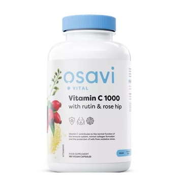 Osavi Vitamin C with Rutin a Rose Hip, 1000 mg Витамин C с Рутин и Шипка, 180 веган капсули