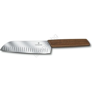 Victorinox - кухненски нож Santoku SWISS MODERN 17 см, дръжка от орех (GG940)