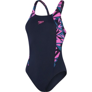 Speedo Дамски бански костюм Speedo HyperBoom Splice Muscleback Swimsuit Womens - Pink/Green