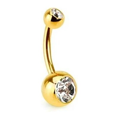 Prosperk piercing do pupíku ocel zlatý S5310
