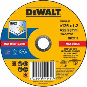 DEWALT Диск за рязане на неръждаема стомана 125 x 22, 2 x 1, 2 мм DT43904 (DT43904)
