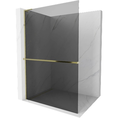 Mexen Kioto+ L душ преграда с рафт Walk-in 70 x 200 см, графит, златно - 800-070-123-50-40 (800-070-123-50-40)