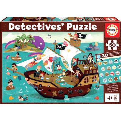 Educa - Puzzle Detectives Pirates Boat - 40 - 99 piese
